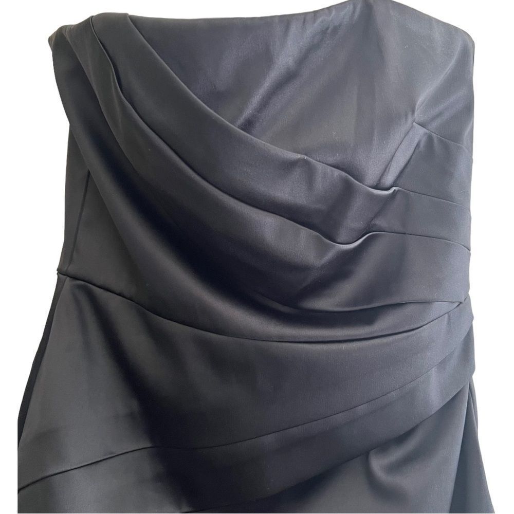White House | Black Market siz 8 Black Satin Strapless dress EUC - Picture 7 of 13